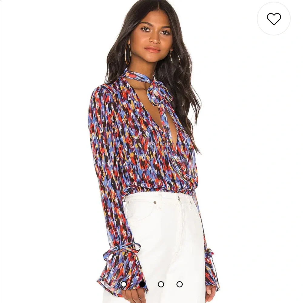 House of Harlow x Revolve Joli Tie Cuff Blouse - Picture 2 of 7